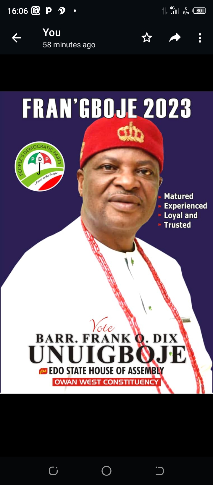 UNUIGBOJE PROMISES OWAN WEST CONSTITUENCY QUALITY REPRESENTATION IF ELECTED UNUIGBOJE PROMISES OWAN WEST CONSTITUENCY QUALITY REPRESENTATION IF ELECTED