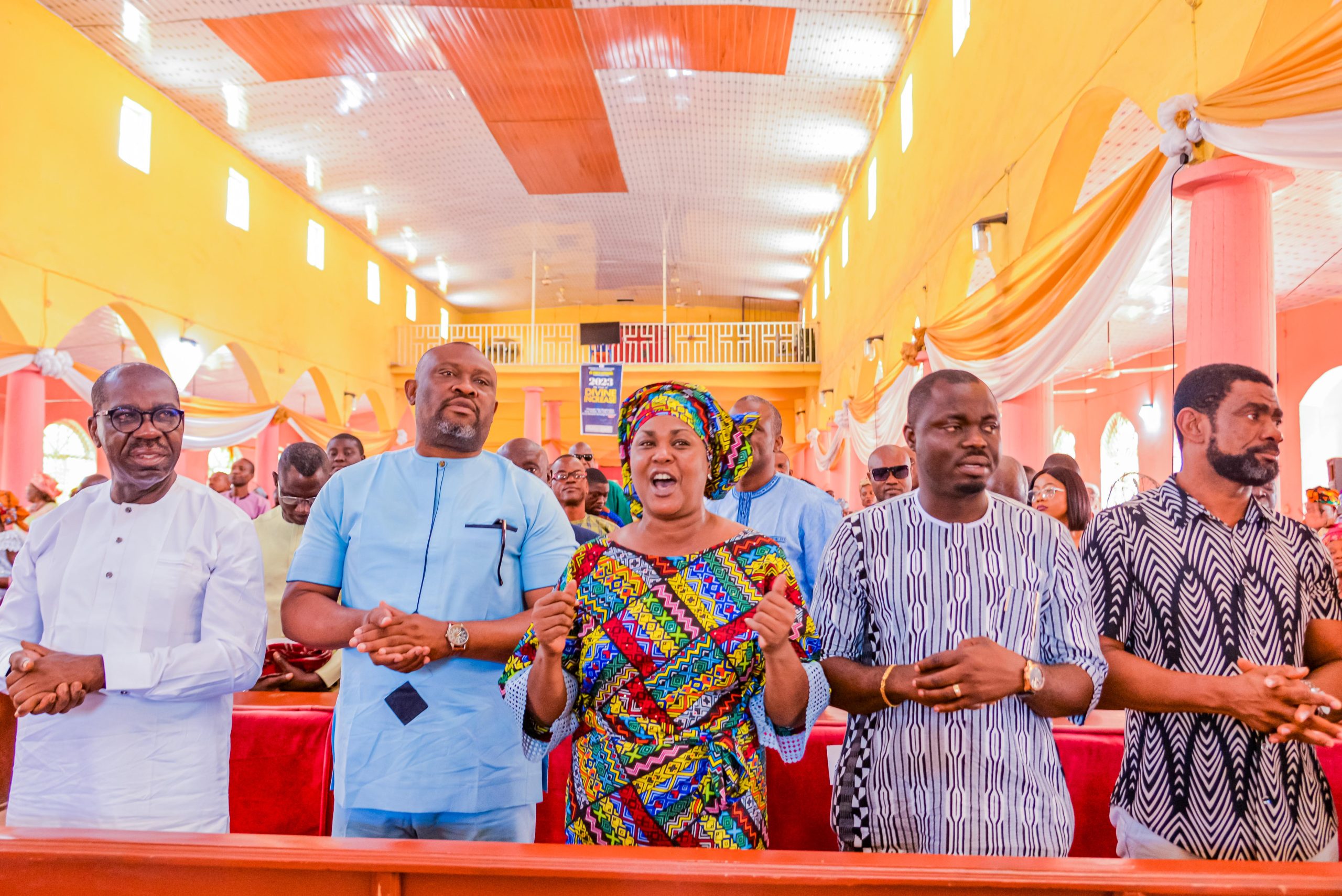 House of Assembly election: Obaseki attends worship service at Sabongida-Ora House of Assembly election: Obaseki attends worship service at Sabongida-Ora
