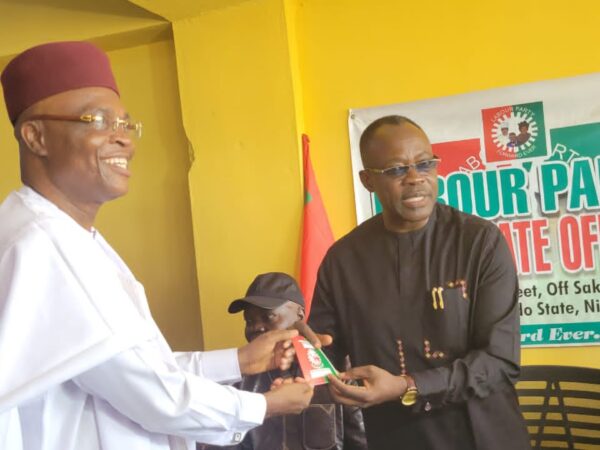 Imansuangbon Formally Picks labour Party membership card in Benin,