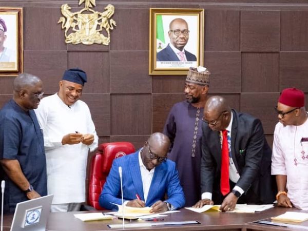 Obaseki signs N450bnrevisedsupplementary budget into law Obaseki signs N450bnrevisedsupplementary budget into law
