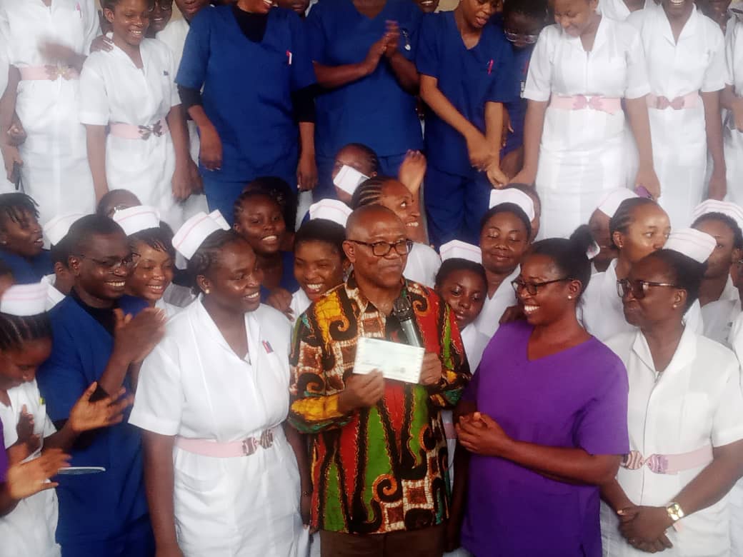 Peter Obi Supports Nursing Education with ₦15 Million Donation in Benin” Peter Obi Supports Nursing Education with ₦15 Million Donation in Benin”