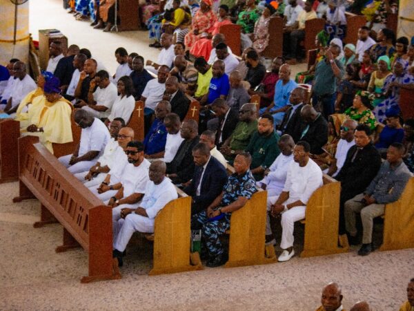 ‎Okpebholo Holds Thanksgiving Mass in Auchi,;  Oshiomhole, Shaibu Absent