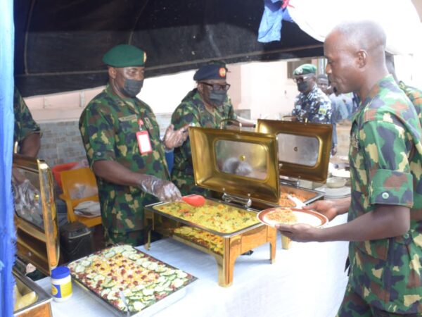 COAS HOSTS EASTER LUNCHEON WITH TROOPS OF FOB UDOMI IN EDO STATE