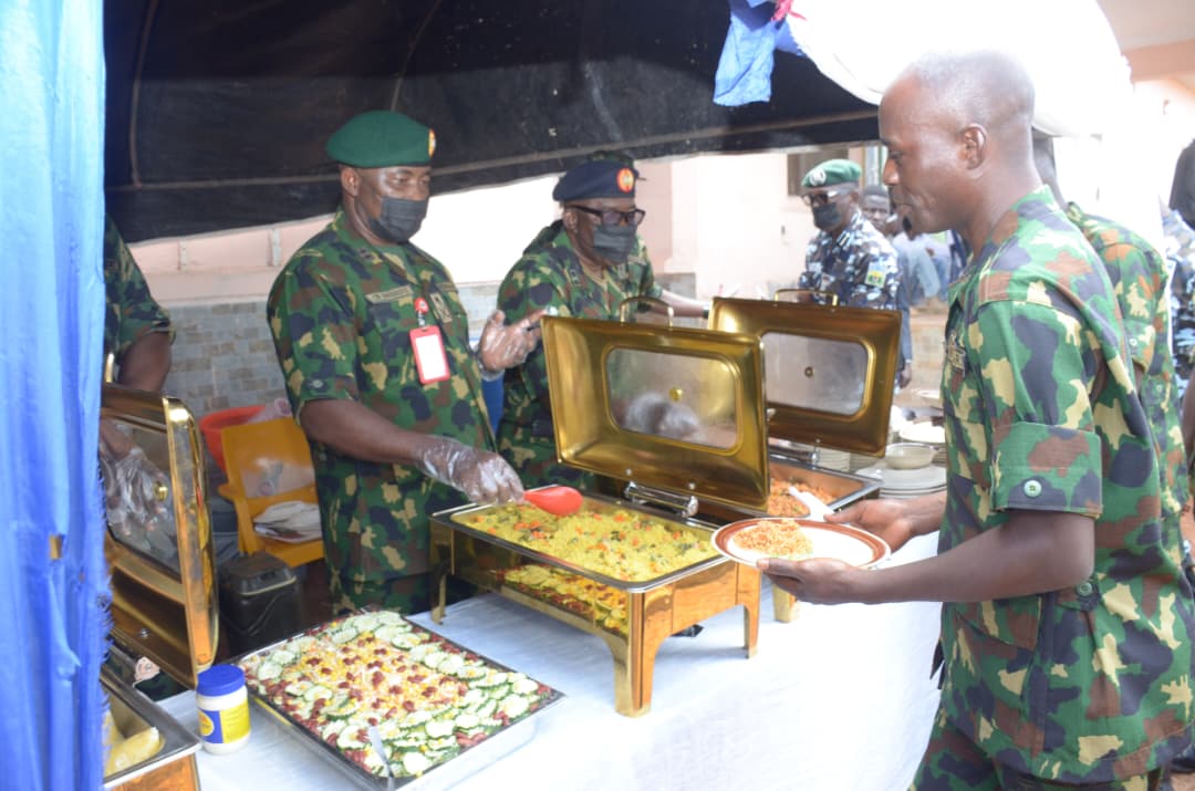 COAS HOSTS EASTER LUNCHEON WITH TROOPS OF FOB UDOMI IN EDO STATE COAS HOSTS EASTER LUNCHEON WITH TROOPS OF FOB UDOMI IN EDO STATE
