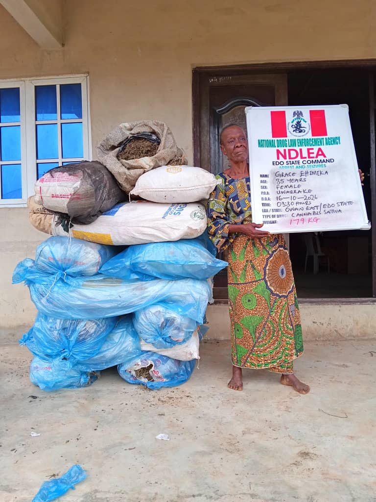NDLEA Raids Owan East, Arrests 85 year old woman Over Drug Trafficking